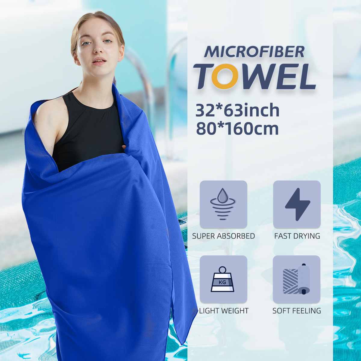 Pilates Yoga Towel - Handuk pantai serat mikro, handuk berpergian