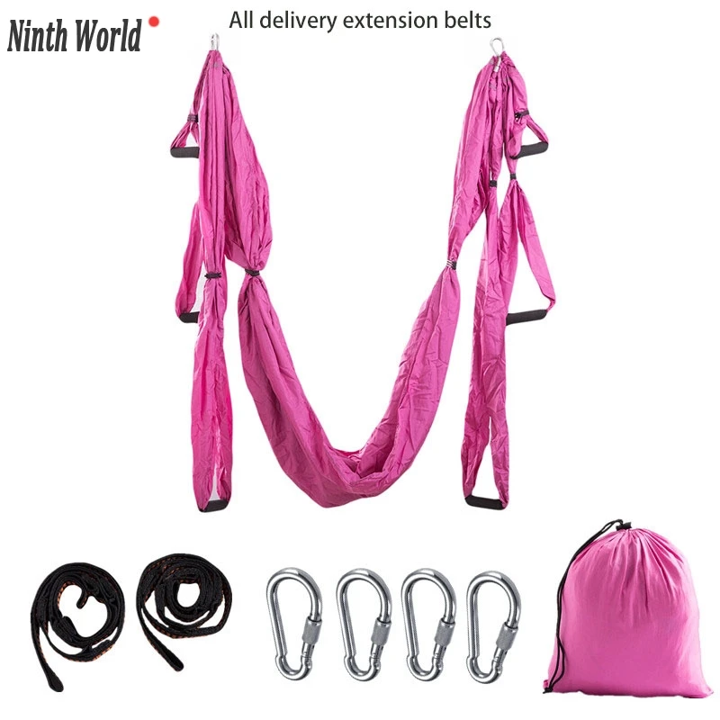 Pilates Yoga Aerial - Hammock Yoga Udara, Anti-Gravitasi, Set Lengkap,
