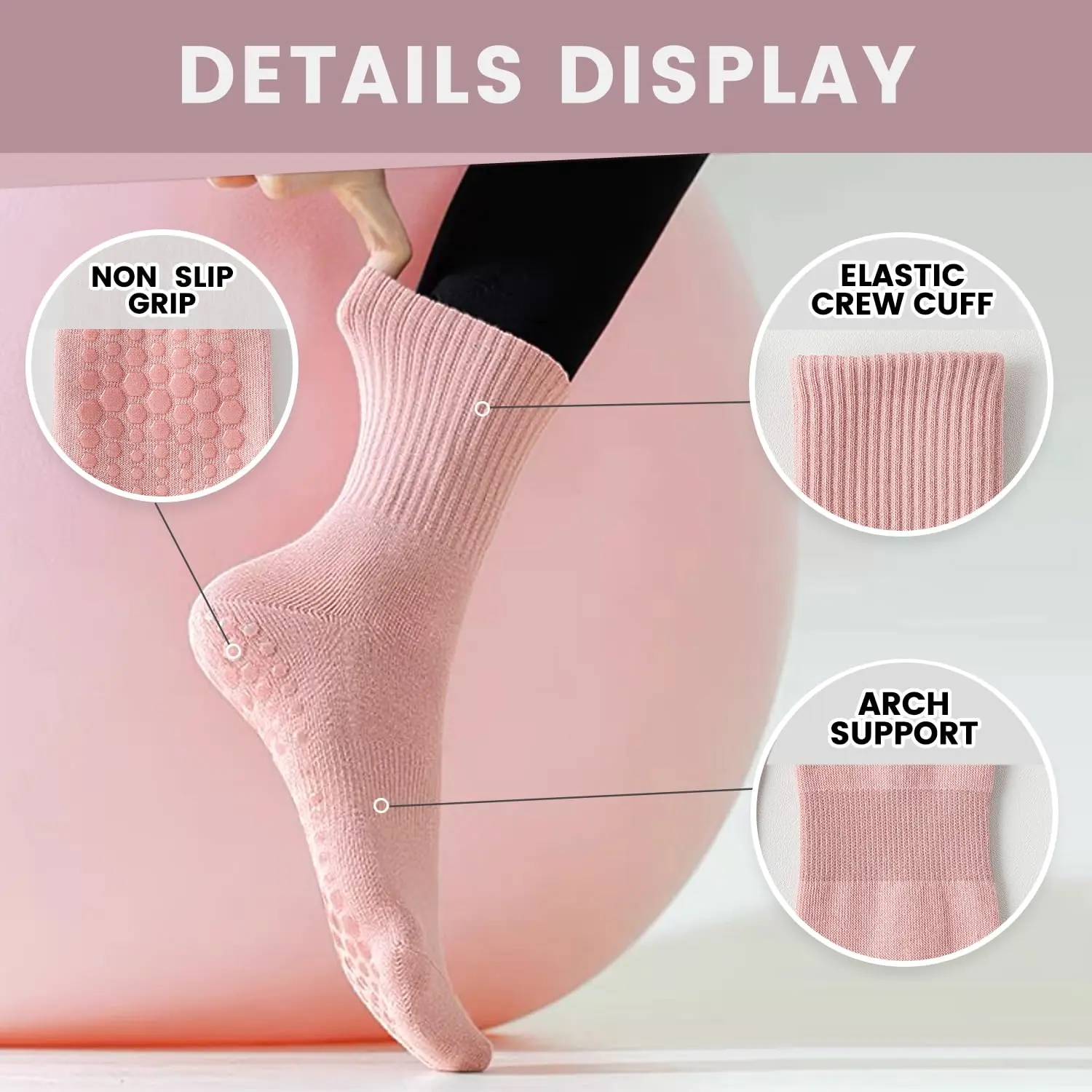 4 pasang kaus kaki yoga wanita - Pilates & Yoga Vida ulasan dan harga