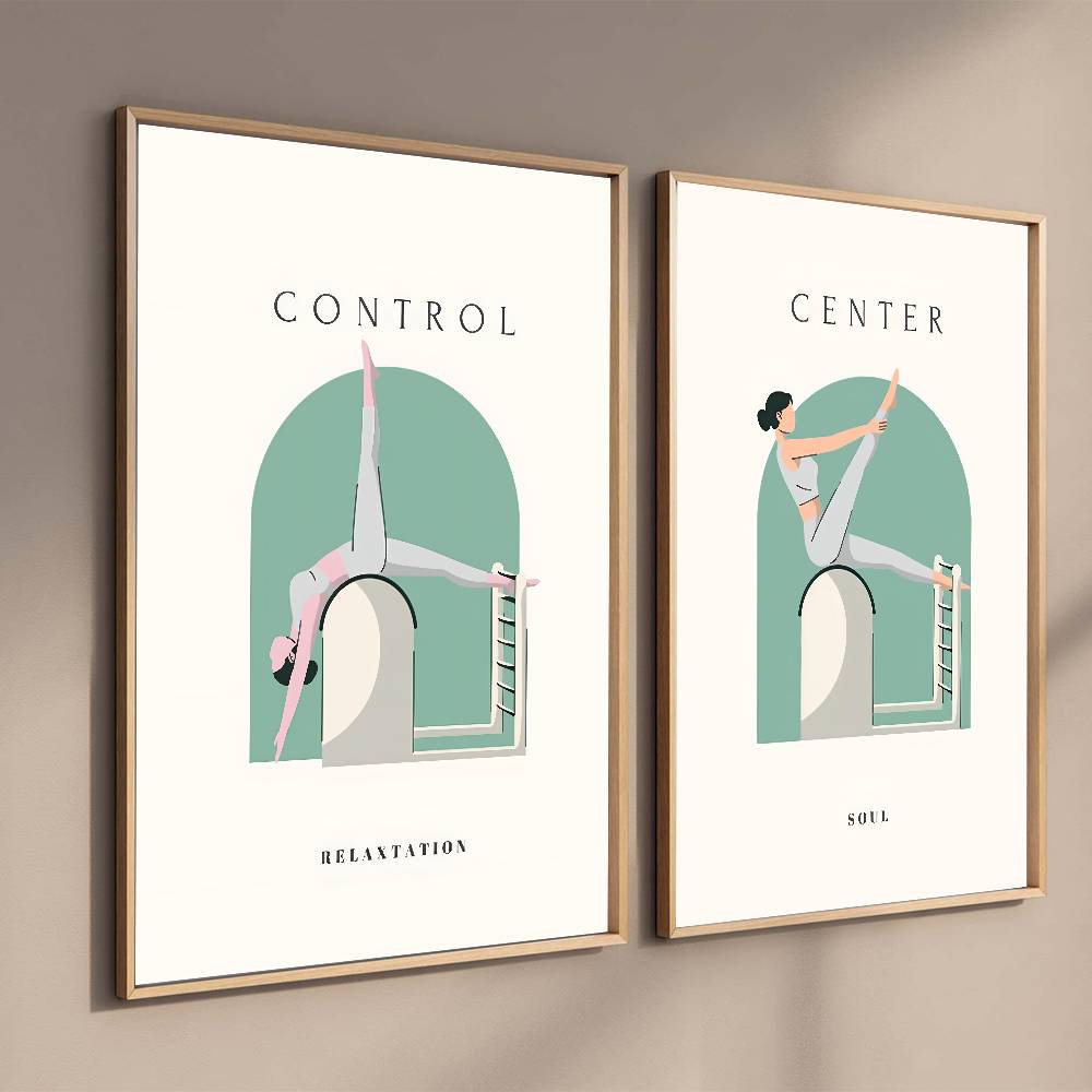 Poster Ilustrasi Latihan Pilat - Pilates Yoga Flow ulasan dan harga